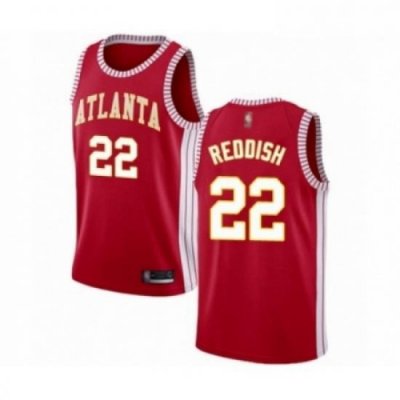 Mens Atlanta Hawks 22 Cam Reddish Authentic Red Basketball Jersey Statement Edition