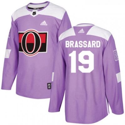 Youth Adidas Ottawa Senators 19 Derick Brassard Authentic Purple Fights Cancer Practice NHL Jersey