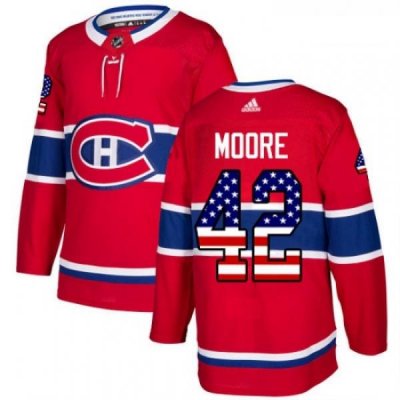 Youth Adidas Montreal Canadiens 42 Dominic Moore Authentic Red USA Flag Fashion NHL Jersey