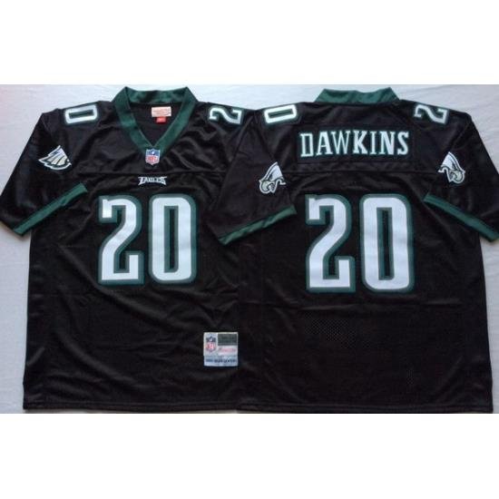 Men Philadelphia Eagles 20 Brian Dawkins Black M&N Throwback Jersey