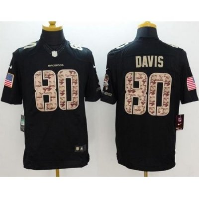 Nike Broncos #80 Vernon Davis Black Mens Stitched NFL Limited Salute to Service Jersey