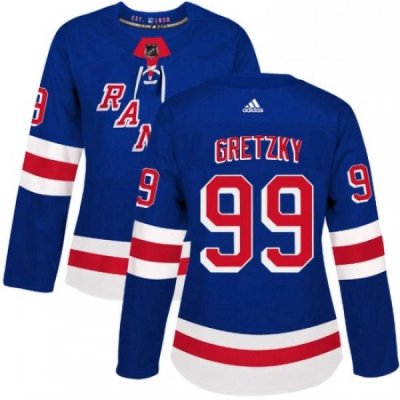 Womens Adidas New York Rangers 99 Wayne Gretzky Premier Royal Blue Home NHL Jersey