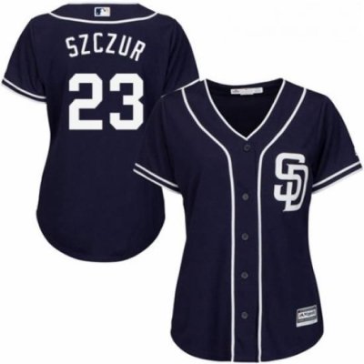 Womens Majestic San Diego Padres 23 Matt Szczur Authentic Navy Blue Alternate 1 Cool Base MLB Jersey