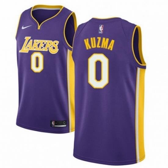 Mens Nike Los Angeles Lakers 0 Kyle Kuzma Swingman Purple NBA Jersey Statement Edition