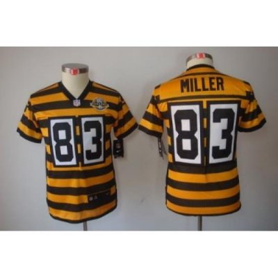 Youth Nike Pittsburgh Steelers 83# Heath Miller YelloW-Black 80th Patch Limited Jerseys