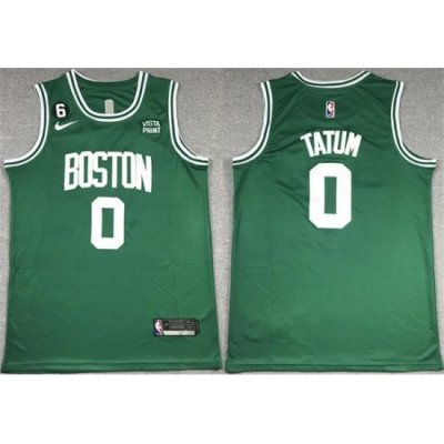 Men Boston Celtics 0 Jayson Tatum Green No 6 Patch Stitched Basketball Jersey