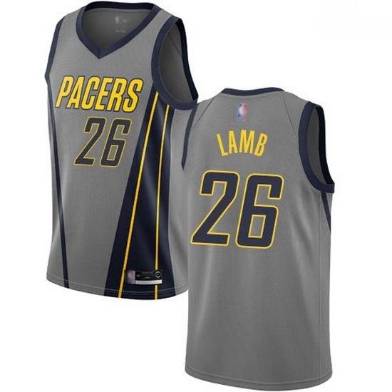 Pacers  26 Jeremy Lamb Gray Basketball Swingman City Edition 2018 19 Jersey