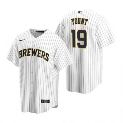 Mens Nike MilWaukee BreWers 19 Robin Yount White Alternate Stitched Baseball Jerse