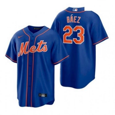 Men's NeW York Mets #23 Javier Baez Royal Replica Alternate Nike Jersey