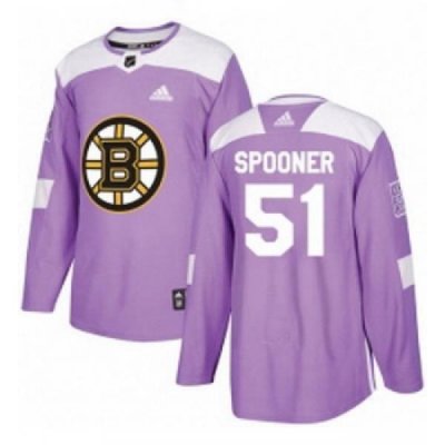 Youth Adidas Boston Bruins 51 Ryan Spooner Authentic Purple Fights Cancer Practice NHL Jersey