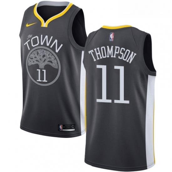 Womens Nike Golden State Warriors 11 Klay Thompson Swingman Black Alternate NBA Jersey Statement Edition