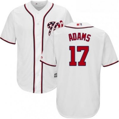 Youth Majestic Washington Nationals 17 Matt Adams Authentic White Home Cool Base MLB Jersey