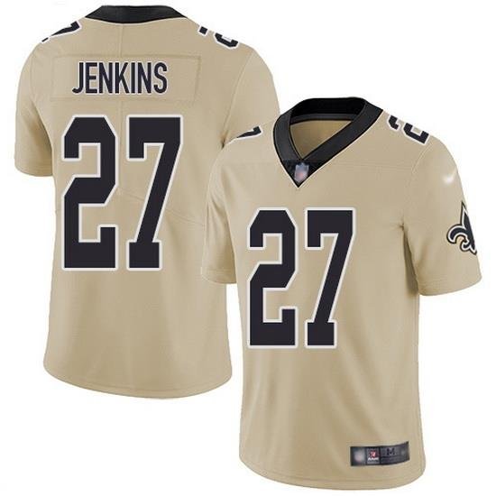 Nike Saints 27 Malcolm Jenkins Gold Men Stitched NFL Limited Inverted Legend Jersey