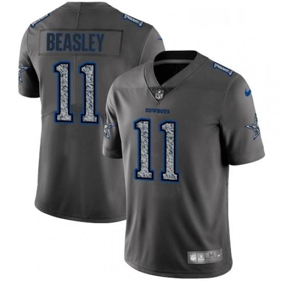 Mens Nike Dallas CoWboys 11 Cole Beasley Gray Static Vapor Untouchable Limited NFL Jersey