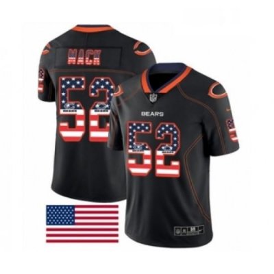 Mens Nike Chicago Bears 52 Khalil Mack Limited Black Rush USA Flag NFL Jersey