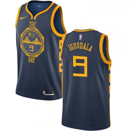 Youth Nike Golden State Warriors 9 Andre Iguodala Swingman Navy Blue NBA Jersey City Edition