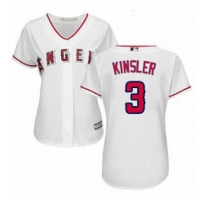 Womens Majestic Los Angeles Angels of Anaheim 3 Ian Kinsler Replica White Home Cool Base MLB Jersey