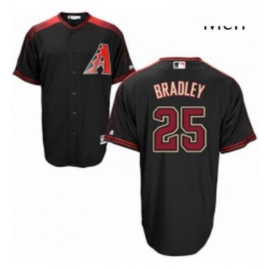 Mens Majestic Arizona Diamondbacks 25 Archie Bradley Replica Black Alternate Home Cool Base MLB Jersey