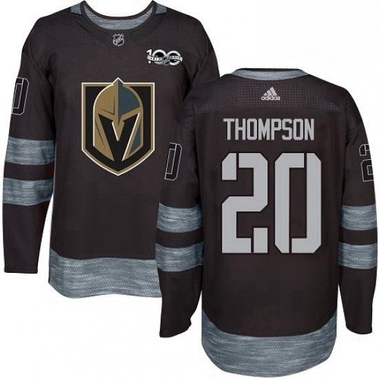 Mens Adidas Vegas Golden Knights 20 Paul Thompson Authentic Black 1917 2017 100th Anniversary NHL Jersey