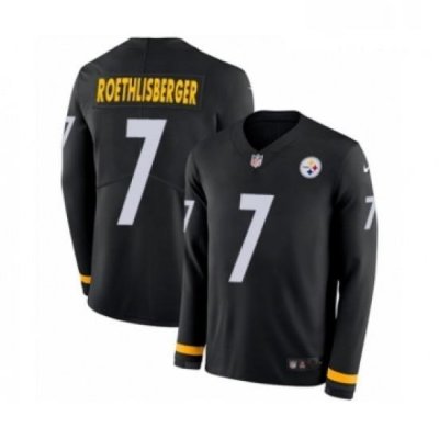 Mens Nike Pittsburgh Steelers 7 Ben Roethlisberger Limited Black Therma Long Sleeve NFL Jersey