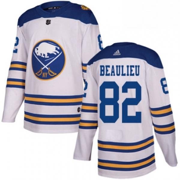 Mens Adidas Buffalo Sabres 82 Nathan Beaulieu Authentic White 2018 Winter Classic NHL Jersey