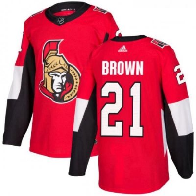 Youth Adidas Ottawa Senators 21 Logan Brown Premier Red Home NHL Jersey