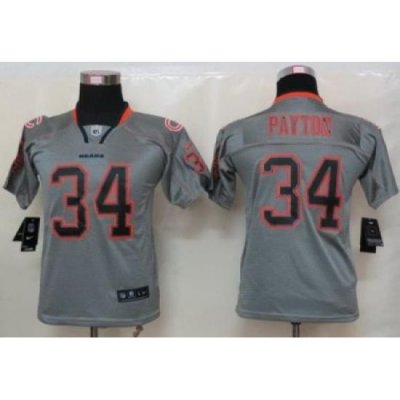 Women Nike Chicago Bears 34 Walter Payton Grey Lights Out Elite NFL Jerseys