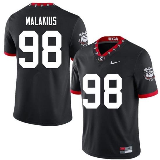 2020 Men #98 Tyler Malakius Georgia Bulldogs Mascot 100th Anniversary College Football Jerseys Sale-