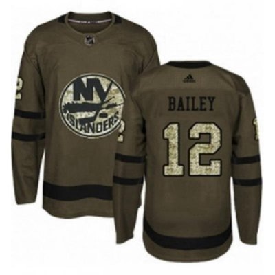 Mens Adidas New York Islanders 12 Josh Bailey Authentic Green Salute to Service NHL Jersey