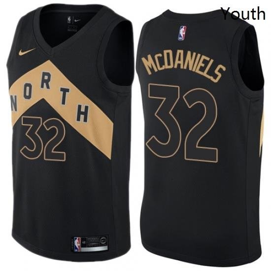 Youth Nike Toronto Raptors 32 KJ McDaniels Swingman Black NBA Jersey City Edition