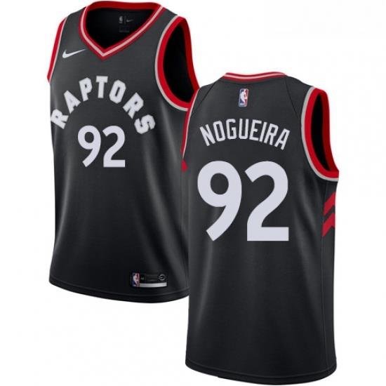 Womens Nike Toronto Raptors 92 Lucas Nogueira Authentic Black Alternate NBA Jersey Statement Edition