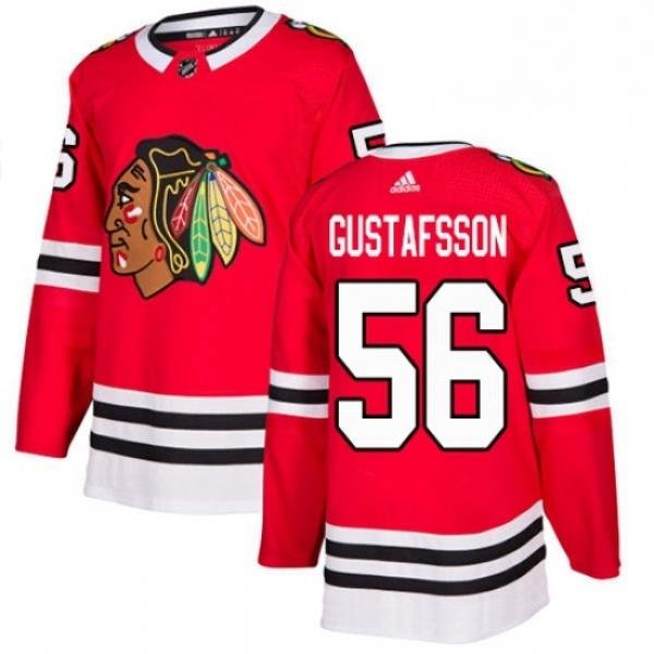 Mens Adidas Chicago Blackhawks 56 Erik Gustafsson Premier Red Home NHL Jersey