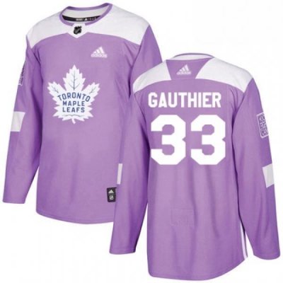 Youth Adidas Toronto Maple Leafs 33 Frederik Gauthier Authentic Purple Fights Cancer Practice NHL Jersey