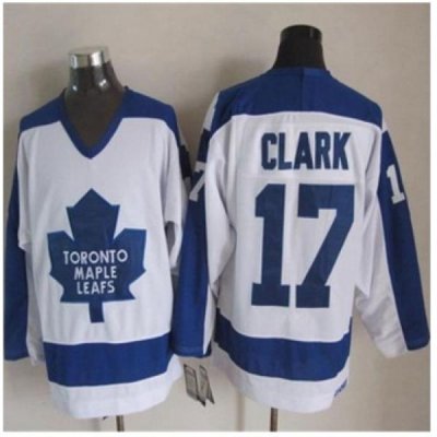 Toronto Maple Leafs #17 Wendel Clark White Blue CCM Throwback Stitched NHL jersey