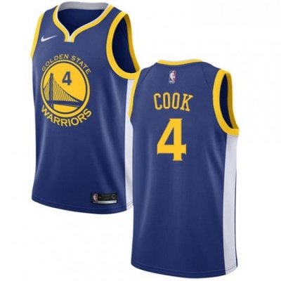 Youth Nike Golden State Warriors 4 Quinn Cook Swingman Royal Blue NBA Jersey Icon Edition