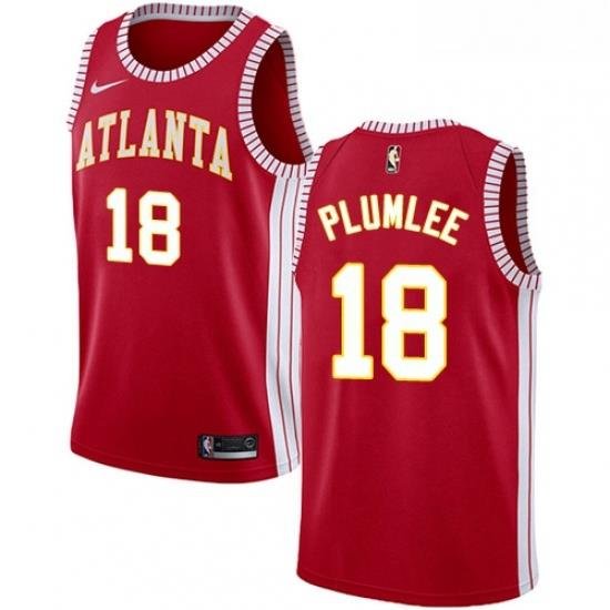 Womens Nike Atlanta Hawks 18 Miles Plumlee Swingman Red NBA Jersey Statement Edition