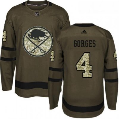 Youth Adidas Buffalo Sabres 4 Josh Gorges Authentic Green Salute to Service NHL Jersey