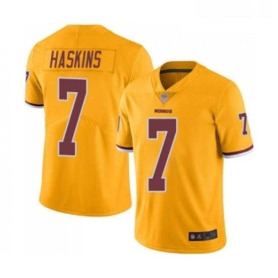 Mens Washington Redskins 7 DWayne Haskins Elite Gold Rush Vapor Untouchable Football Jersey