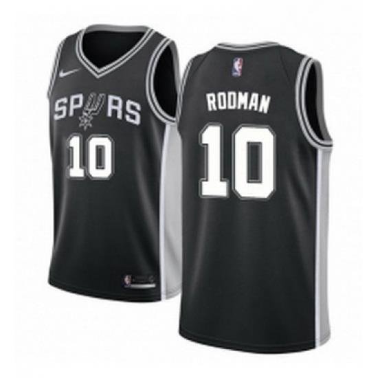 Youth Nike San Antonio Spurs 10 Dennis Rodman Swingman Black Road NBA Jersey Icon Edition