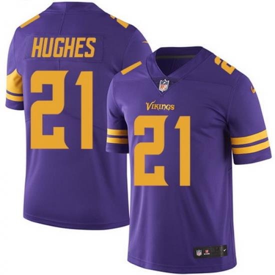 Nike Vikings #21 Mike Hughes Purple Youth Stitched NFL Limited Rush Jersey