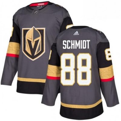 Mens Adidas Vegas Golden Knights 88 Nate Schmidt Premier Gray Home NHL Jersey