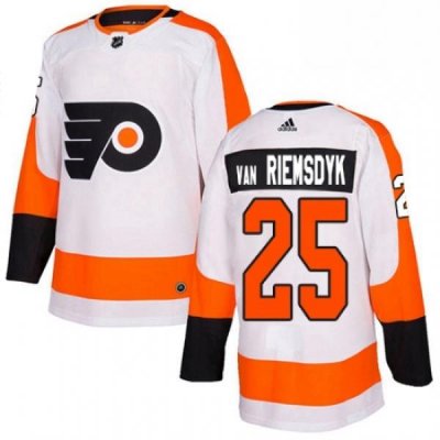 Mens Adidas Philadelphia Flyers 25 James Van Riemsdyk Authentic White Away NHL Jersey