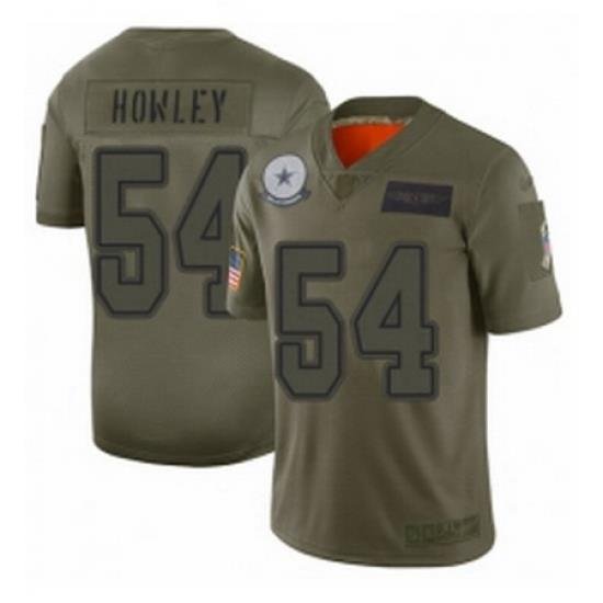 Men Dallas Cowboys 54 Chuck Howley Limited Camo 2019 Salute to Service Football Jersey