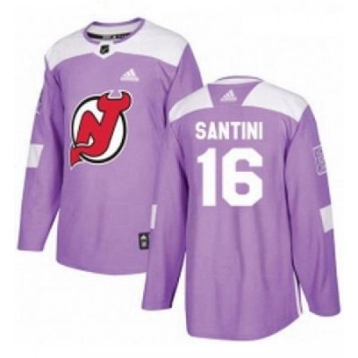 Youth Adidas New Jersey Devils 16 Steve Santini Authentic Purple Fights Cancer Practice NHL Jersey