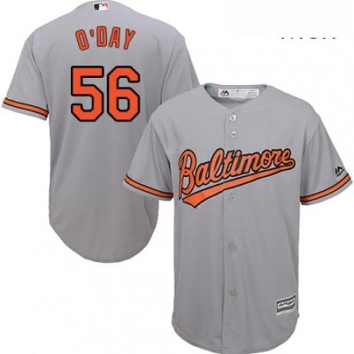 Mens Majestic Baltimore Orioles 56 Darren ODay Replica Grey Road Cool Base MLB Jersey