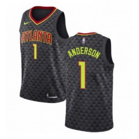 Womens Nike Atlanta Hawks 1 Justin Anderson Swingman Black NBA Jersey Icon Edition