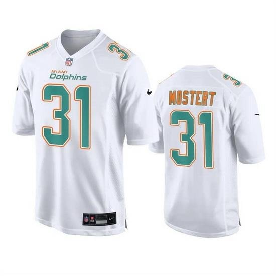 Men Miami Dolphins 31 Raheem Mostert White Fashion Vapor Untouchable Stitched Football Jersey