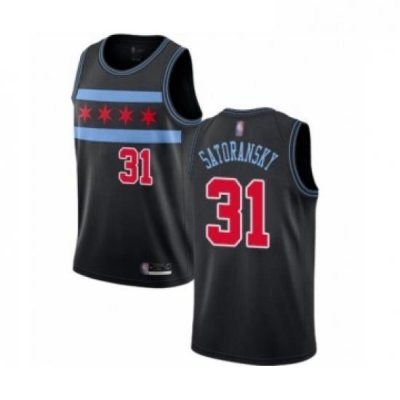 Womens Chicago Bulls 31 Tomas Satoransky Swingman Black Basketball Jersey City Edition