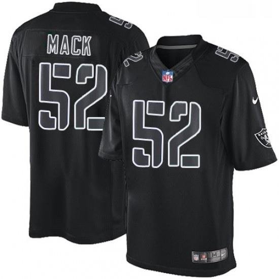 Mens Nike Oakland Raiders 52 Khalil Mack Limited Black Impact NFL Jersey