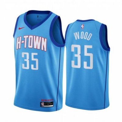 Men Nike Houston Rockets 35 Christian Wood Blue NBA Swingman 2020 21 City Edition Jersey